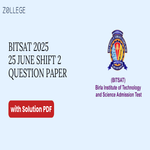BITSAT 2025 June 25 Shift 2 Question Paper with Solutions Pdf